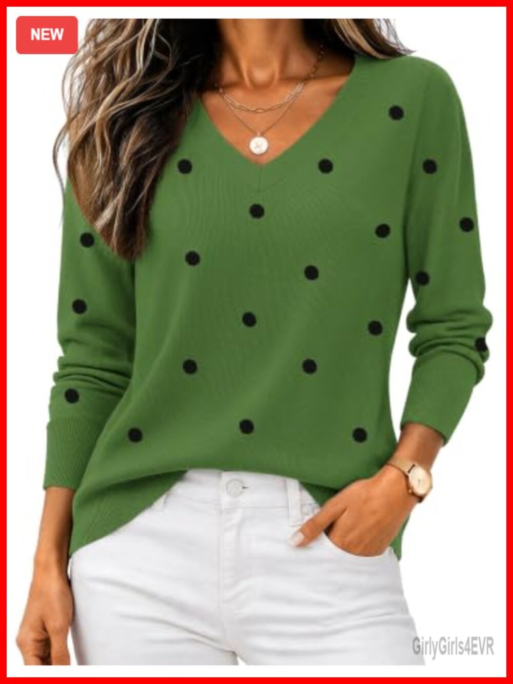 Zeagoo Ribbed V-Neck Long Sleeve Pullover Sweater